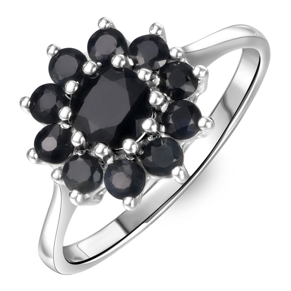 1.33ct Sapphire Cluster Ring in 9K White Gold